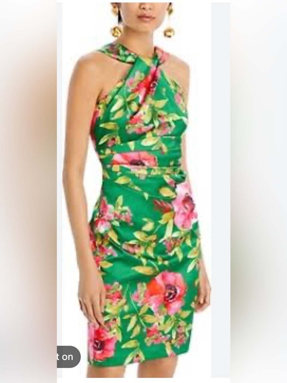 Eliza J Green Floral Halter Sheath Dress - Picture 2 of 12